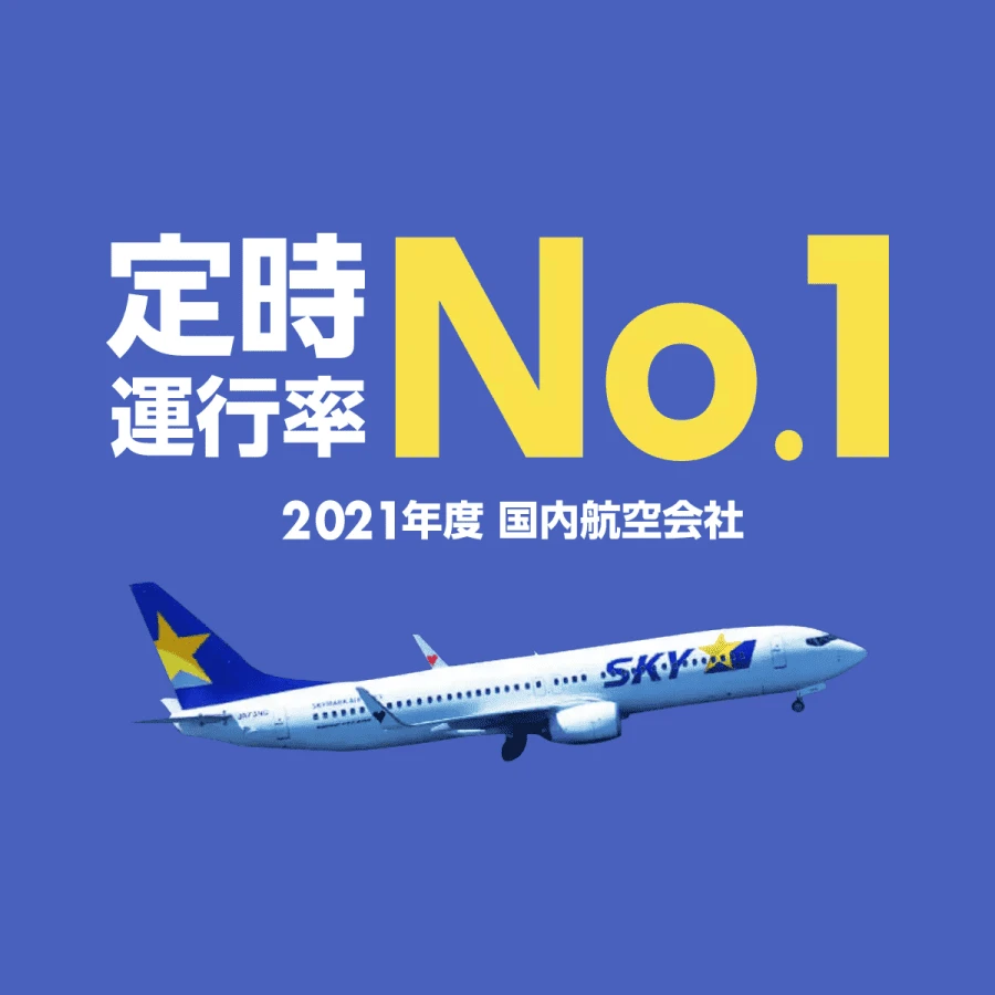 定時運行率No.1 2021年度 国内航空会社 - SKYMARK（スカイマーク）